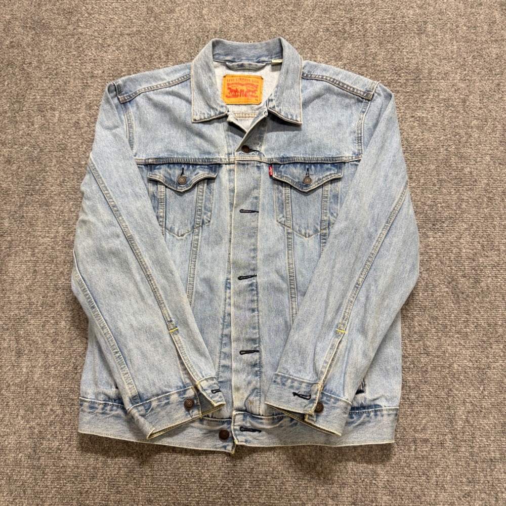 VTG Levi's Strauss & Co Jean Jacket Men's XL Light Denim Washed Button Up Y2K